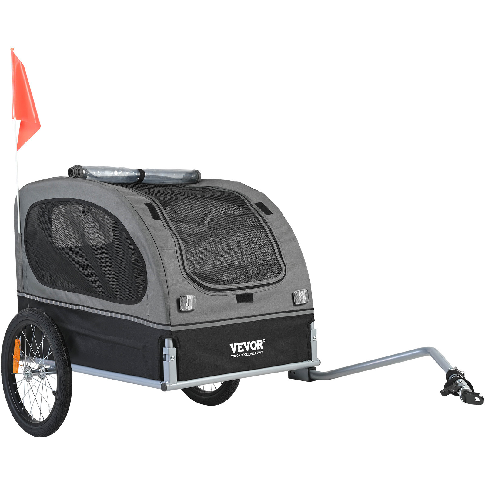 VEVOR Pet Bicycle Trailer Dog Cat Bike Carrier 88 lbs Load Water Resistant Steel