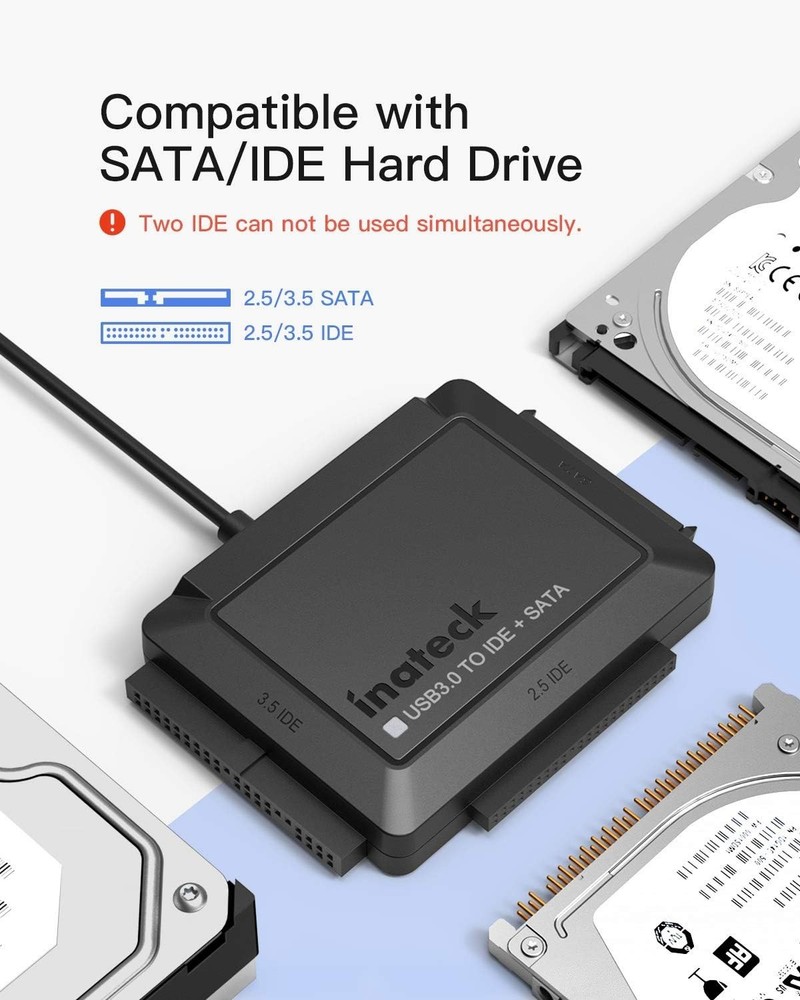 Compact USB 3.0 Hard Drive Reader - Connect 2 Drives Simultaneously with Ease