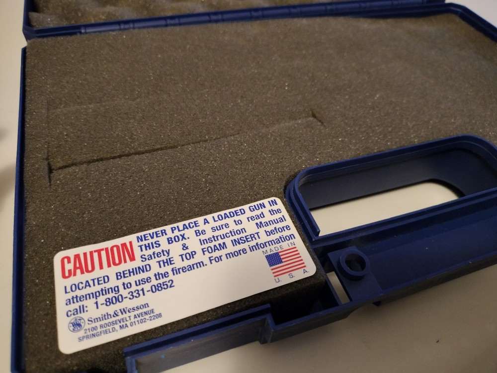 Smith&Wesson SW1911 OEM Blue Plastic Hard Case with Manual EUC