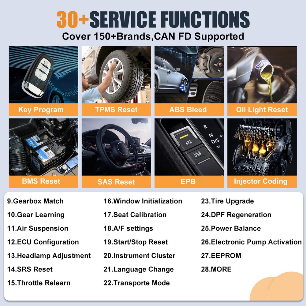 XTOOL IP616 Auto Scan Full System Diagnostic Tool OBD2 Scanner CANFD Key Coding