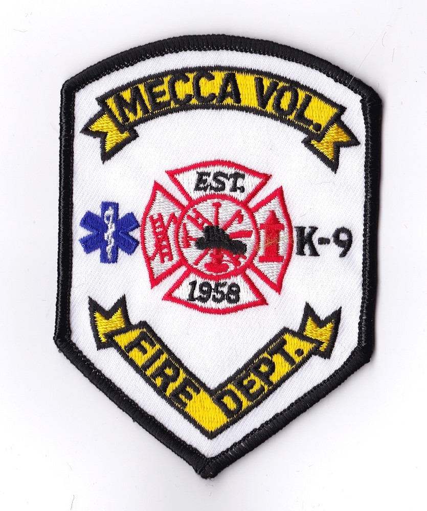 Mecca Vol. Fire Dept. K9 Canine Firefighter Patch