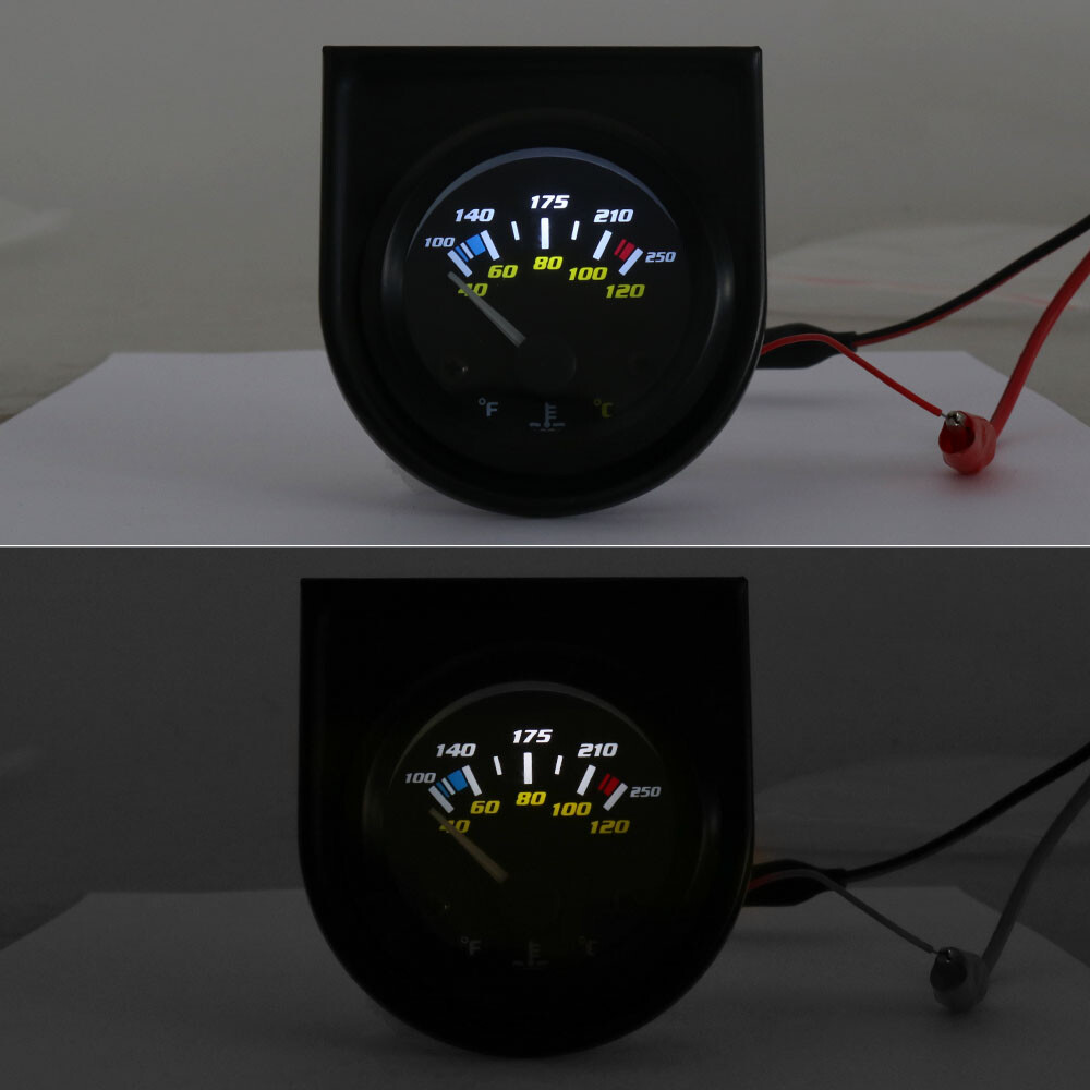 2'' 52mm Pointer Car Water Temp Temperature Gauge White light ℃ & ℉ with Sensor