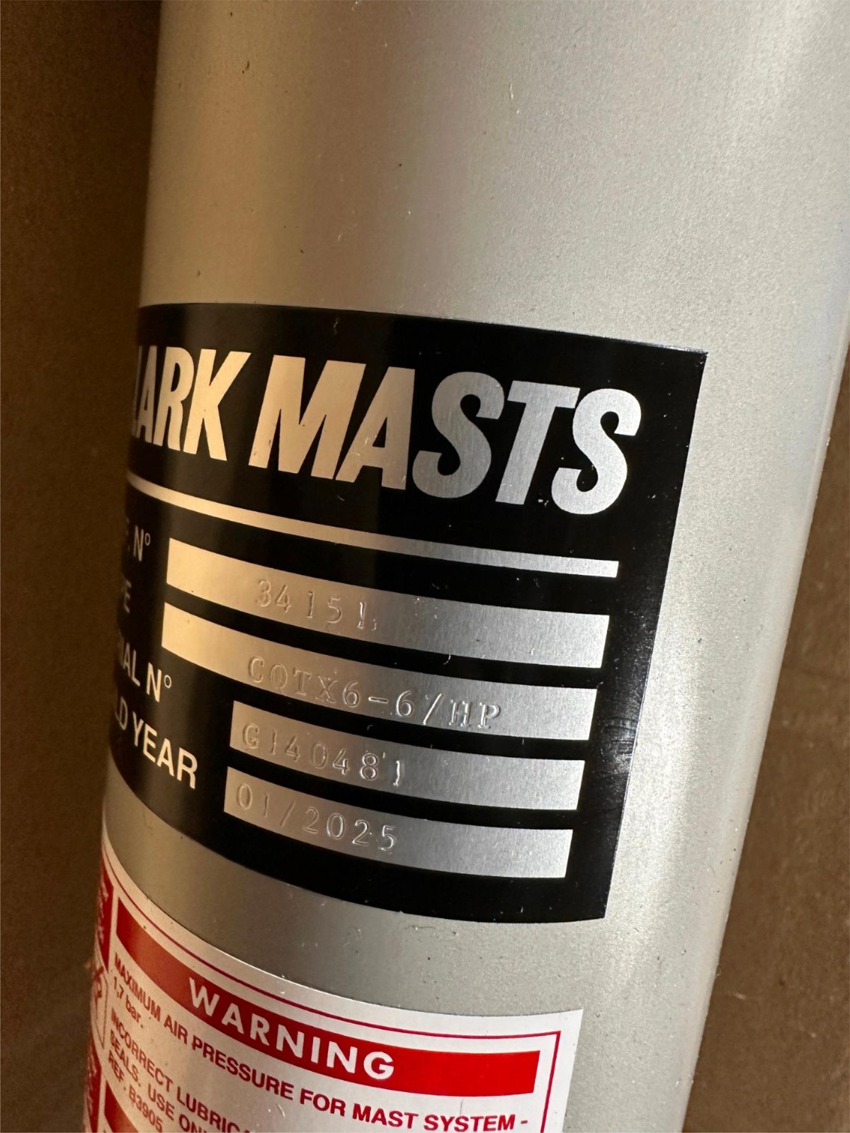 NEW Clark Masts CQTX6-6/HP QT Series Lightweight Telescopic Mast 3.5" Base Tube