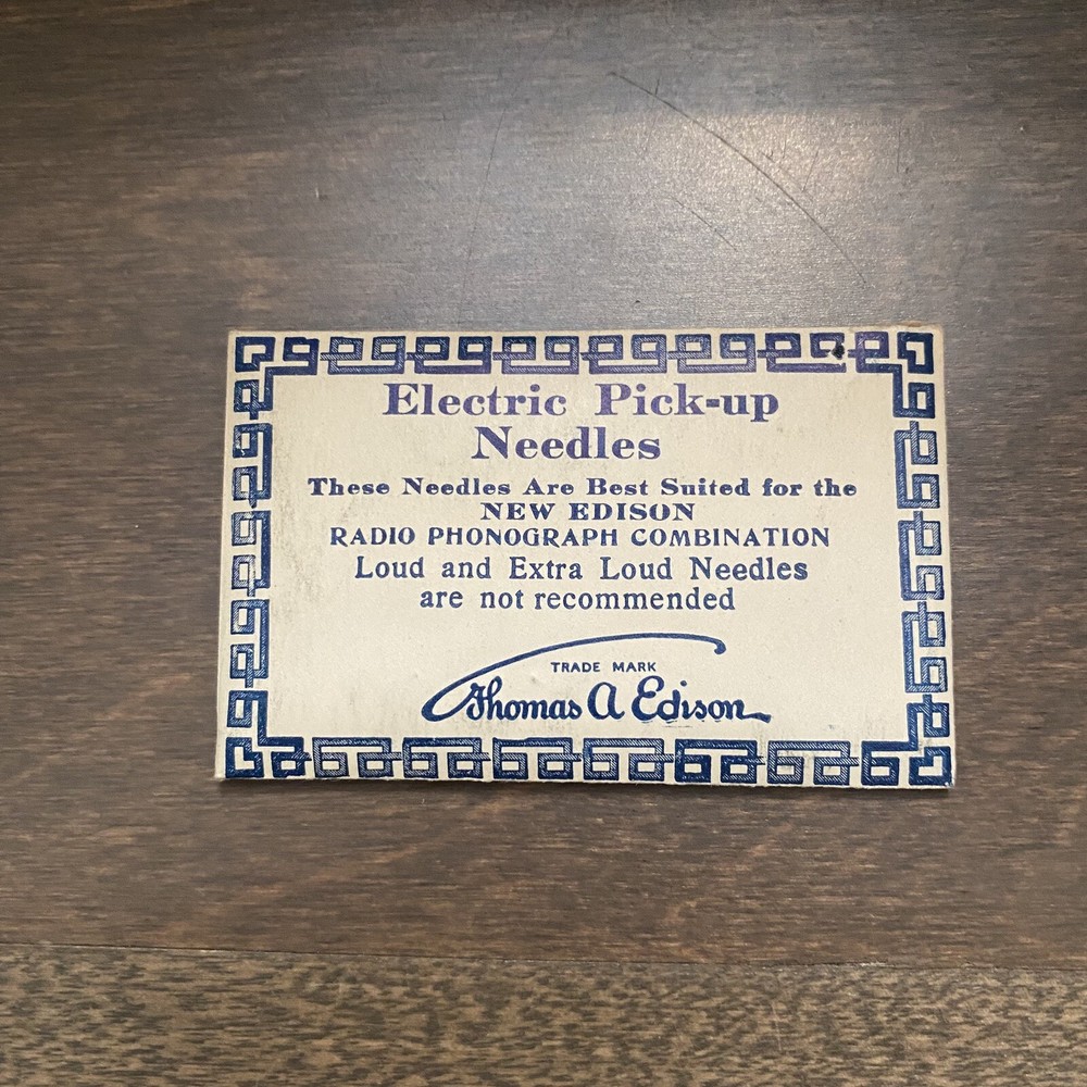 Thomas Edison Gramophone Phonograph Needle Packet Sealed With Needles