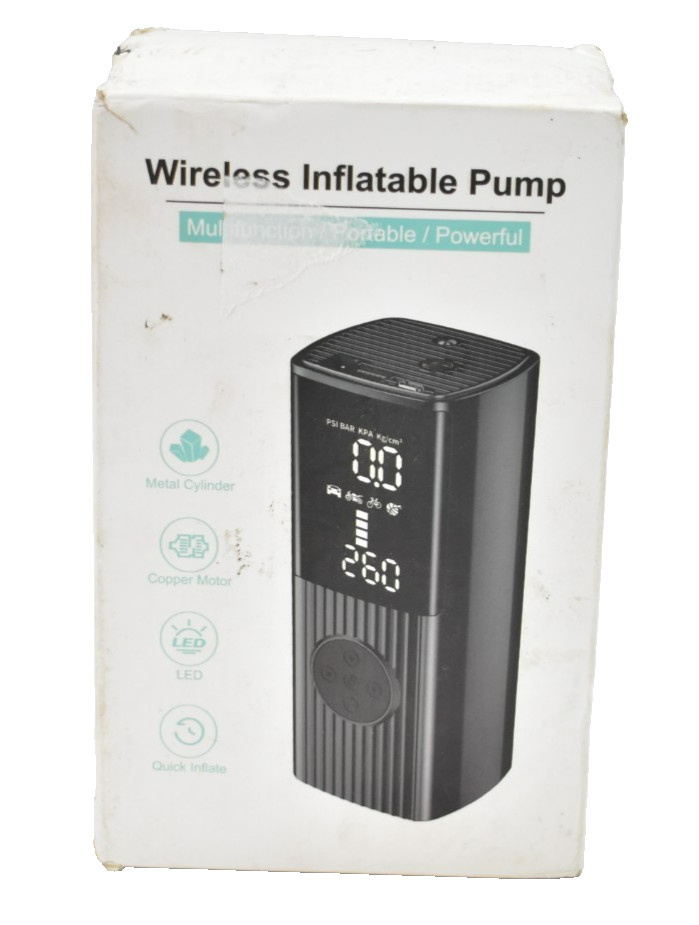 Wireless Inflatable Pump Multifunction Portable Powerful Black 180 PSI Device