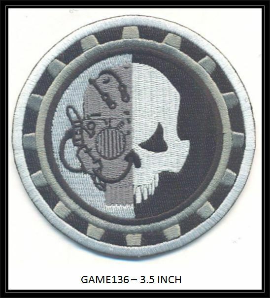 MECHANICUS WARHAMMER 40K BLK/WHT/GRAY PATCH - HOOK BACKING - GAME136V