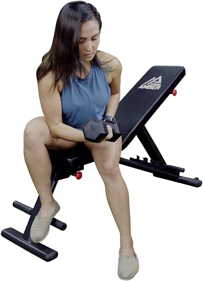 Amber Multi-Purpose Adjustable Weight Bench with Wider Backrest/Seat