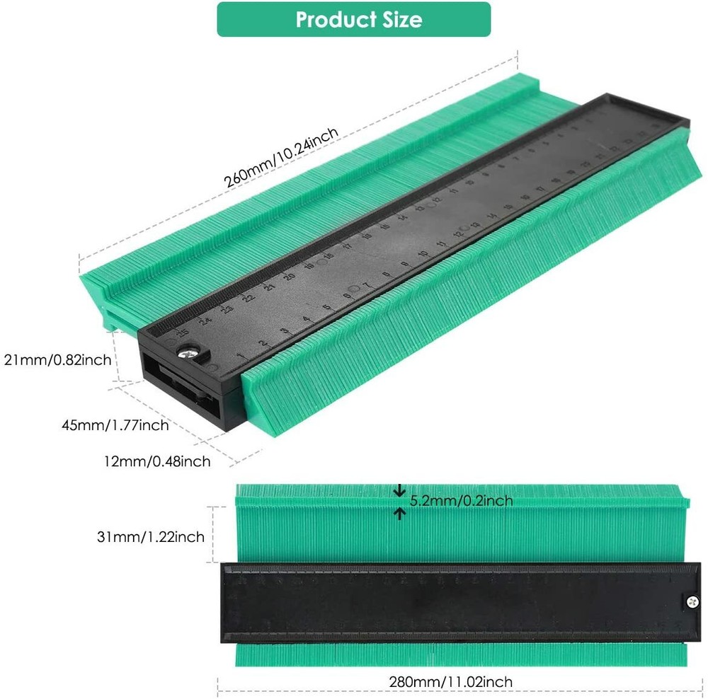 Contour Gauge 10" Plastic Profile Duplicator Precisely Irregular Shape BLUE
