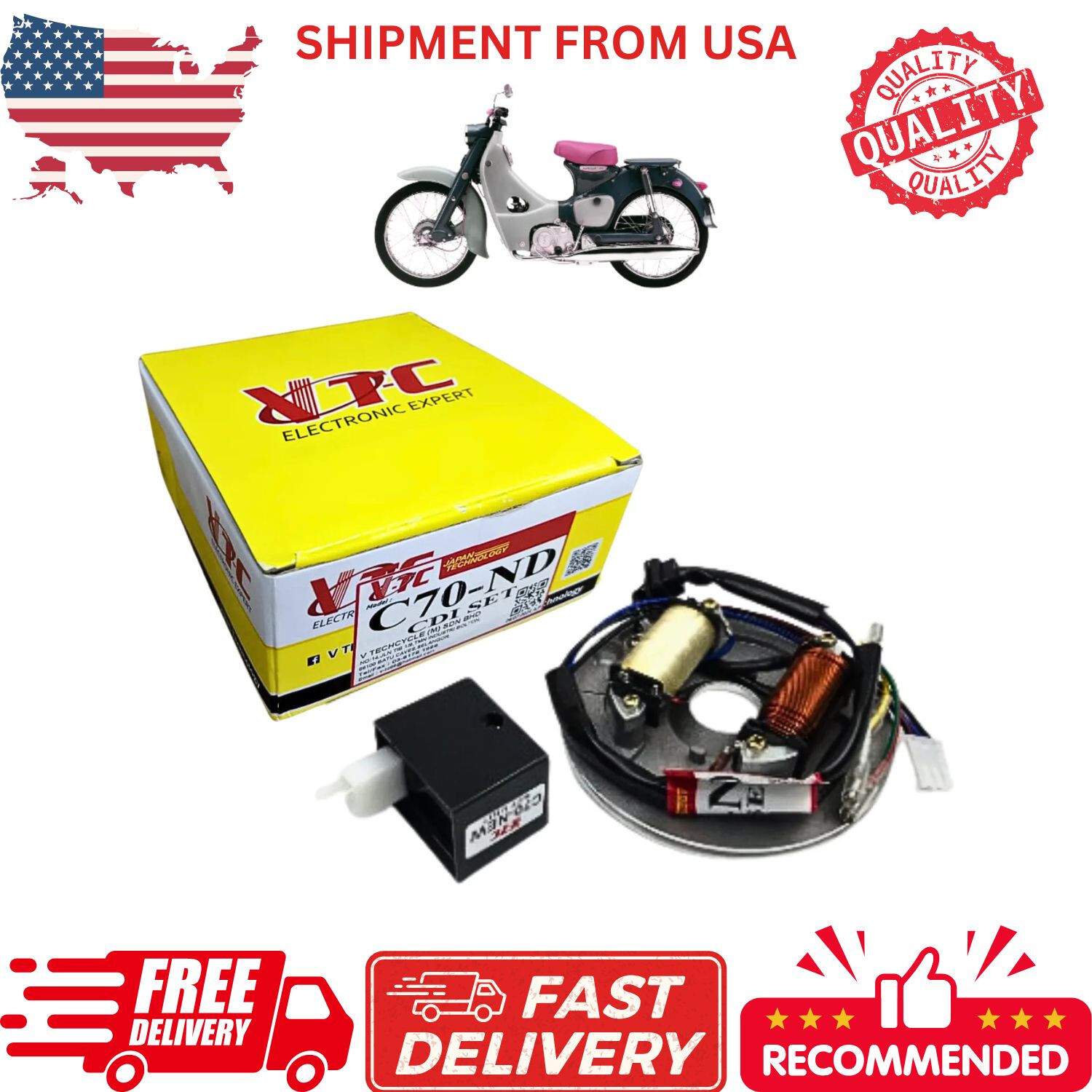 New Electronic Ignition Conversion Kit HONDA CT70 CT70H XL70 C70 ATC70 GBO CDI