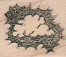 Cloud & Background 1 1/2 x 1 1/2" Rubber Stamp, Celestial Stamp, Sky, Cloud