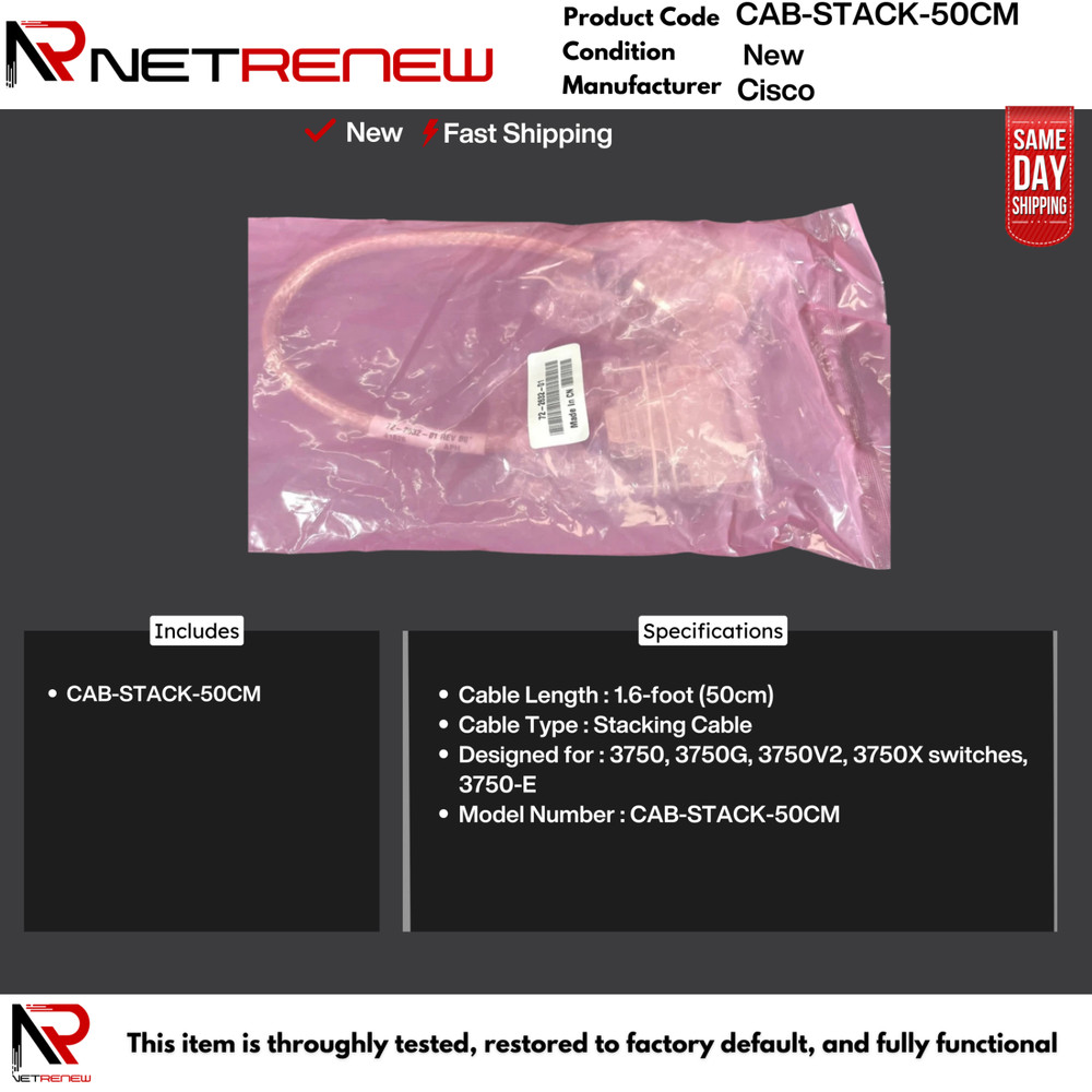 NEW Cisco CAB-STACK-50CM Stacking Cable-50 CM