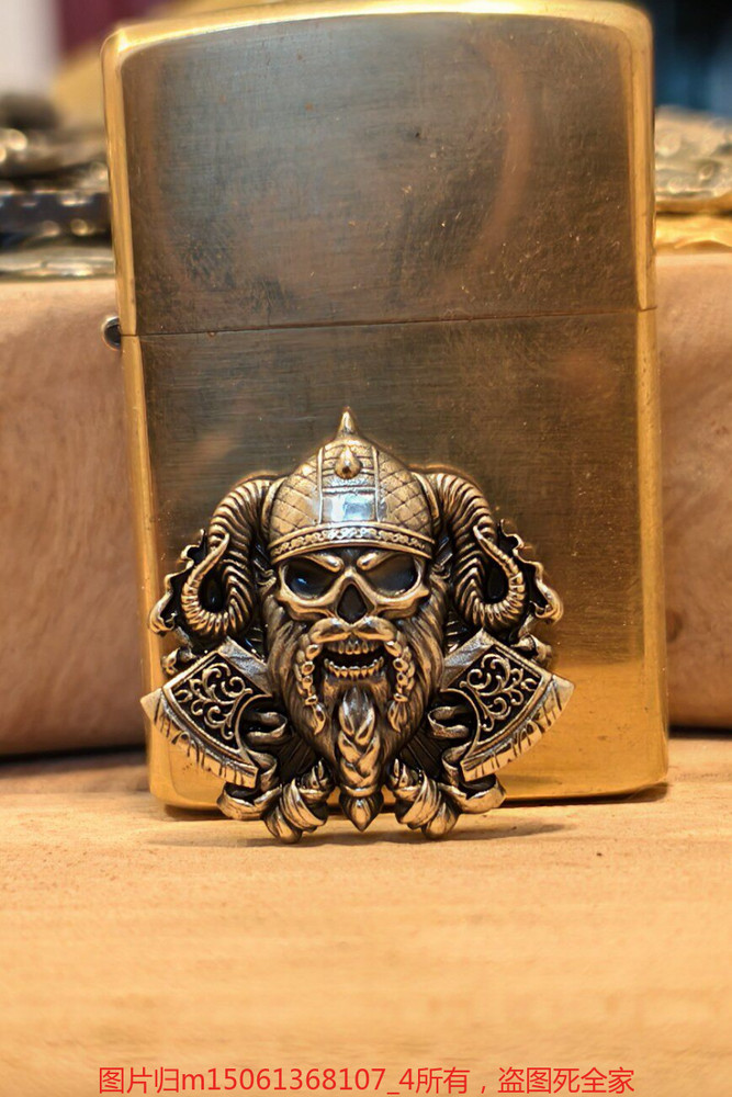Skull Brass Emblem DIY for Kerosene Lighter Not Include Lighter