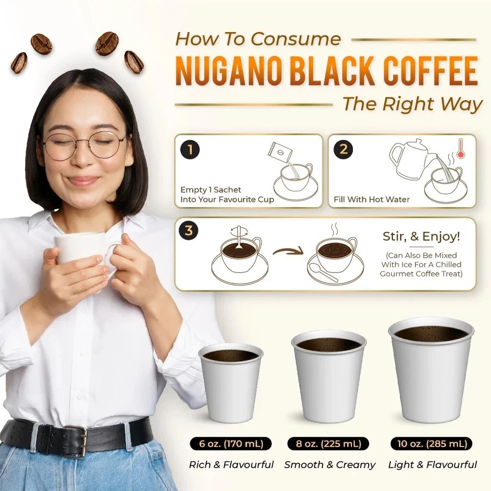 Nugano Black Coffee Premium 100% Organic Ganoderma ( X 2 )