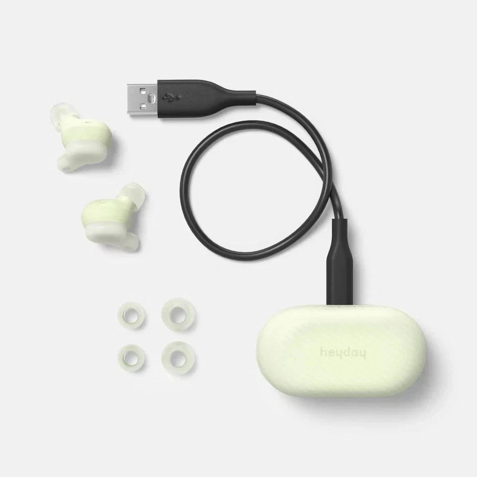 True Wireless Earbuds Active Noise Cancelling - heyday - Translucent Matcha NEW