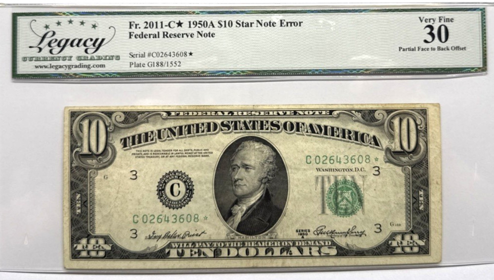 LEGACY 30 1950A STAR FACE TO BACK OFFSET ERROR 3608*