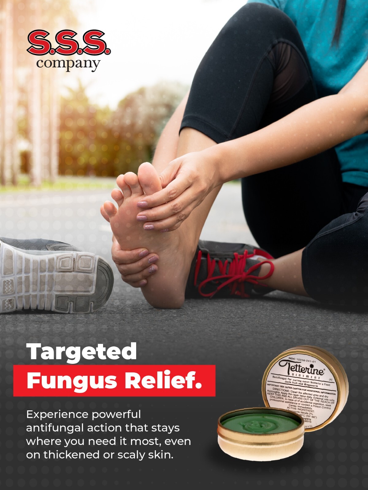 Tetterine Antifungal Salve for Athlete's Foot, Jock Itch, Ringworm - 1 oz