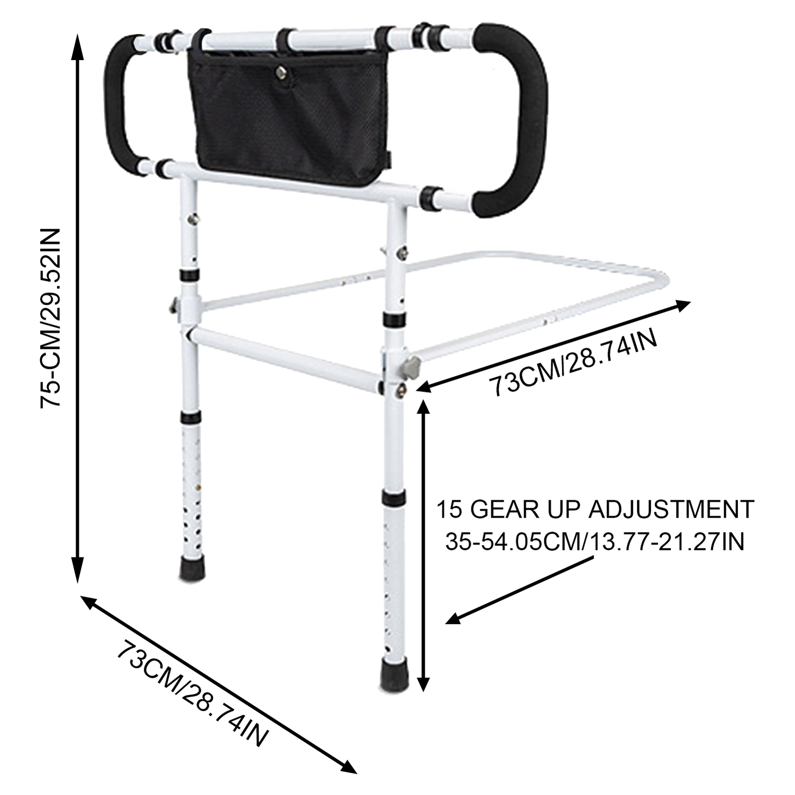 Foldable Bed Rails Height Width Adjustable Bed Guard Handles Bar For Elderly