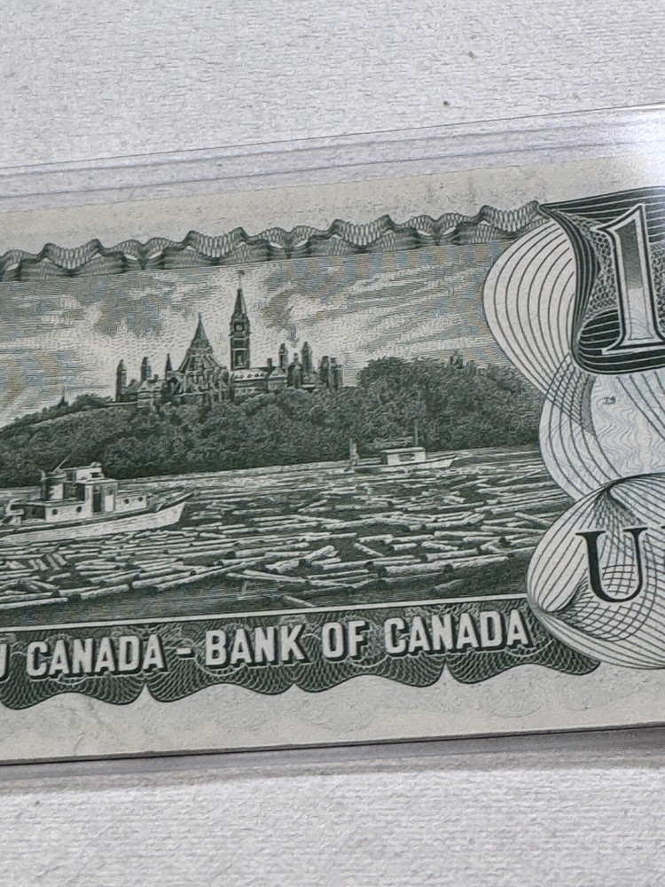 1973 Canada 1 Dollar Banknote Crow Bouey P# 85b