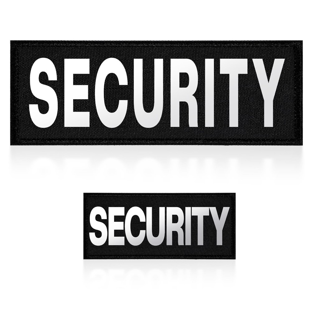 Security Patch, 2 Pcs Reflective Security Hook and Loop Patch for Vest Printe...