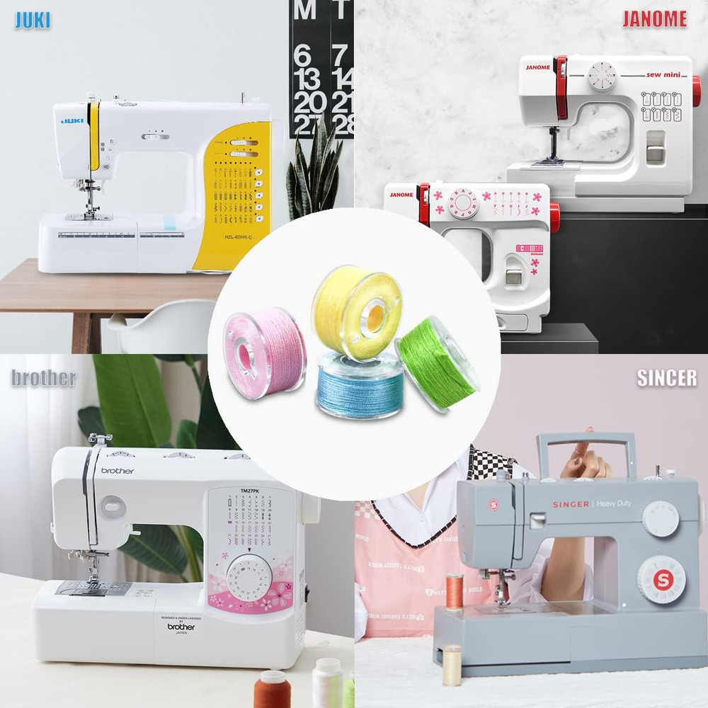 36 Pcs Bobbins and Sewing Threads Prewound Bobbin Thread with Storage Plastic Ca