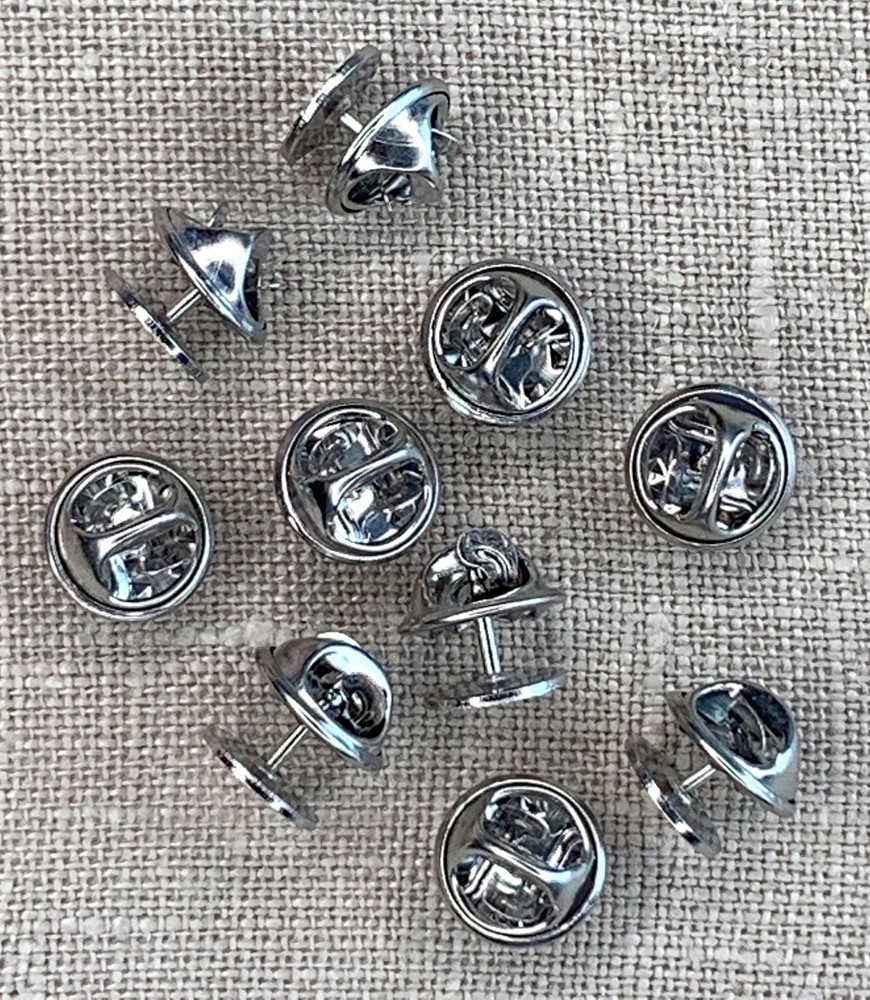 Tie Tack Pin Back 10/Pkg Silver