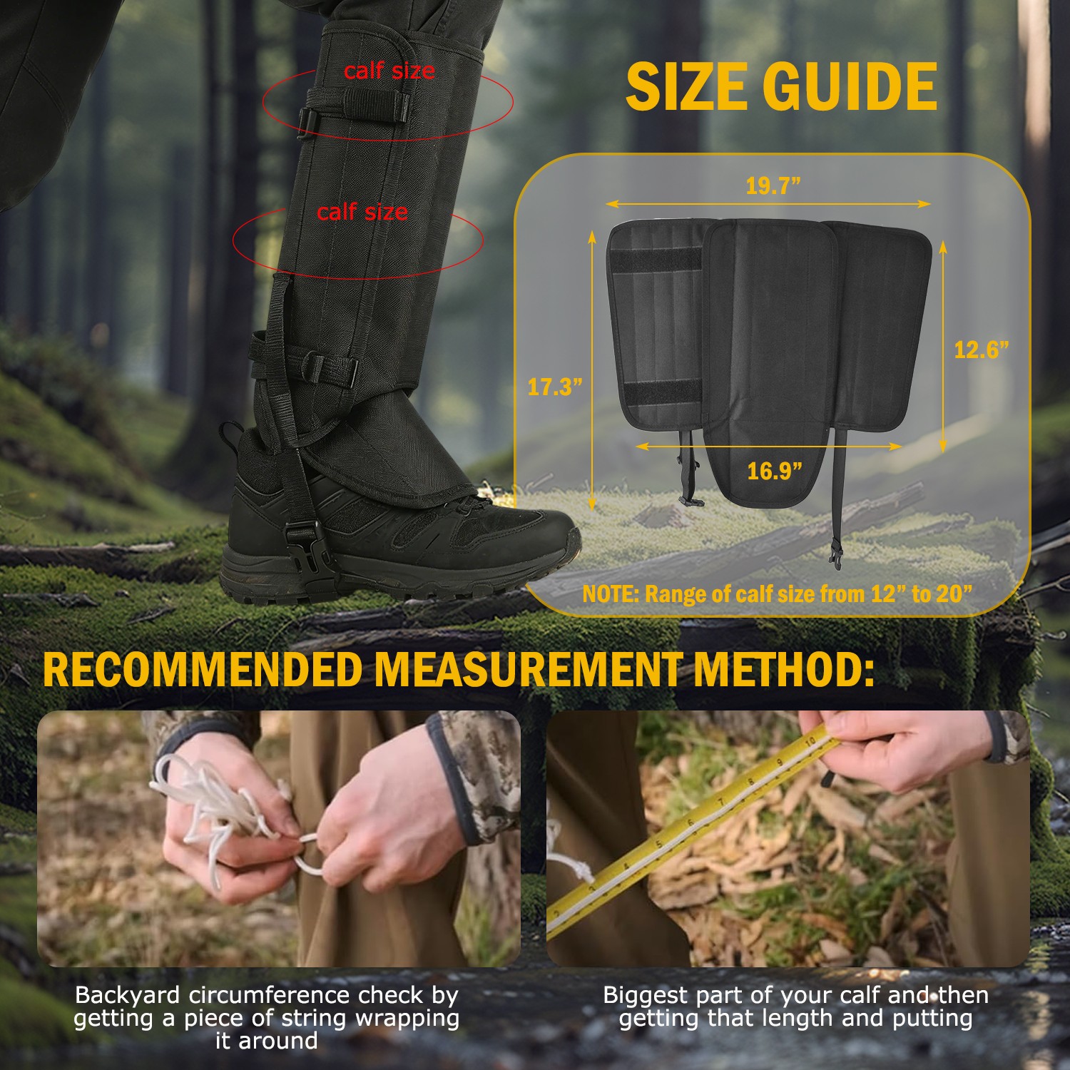 Adjustable Snake Proof Gaiters Leggings Protective for Hunting Outdoor Working