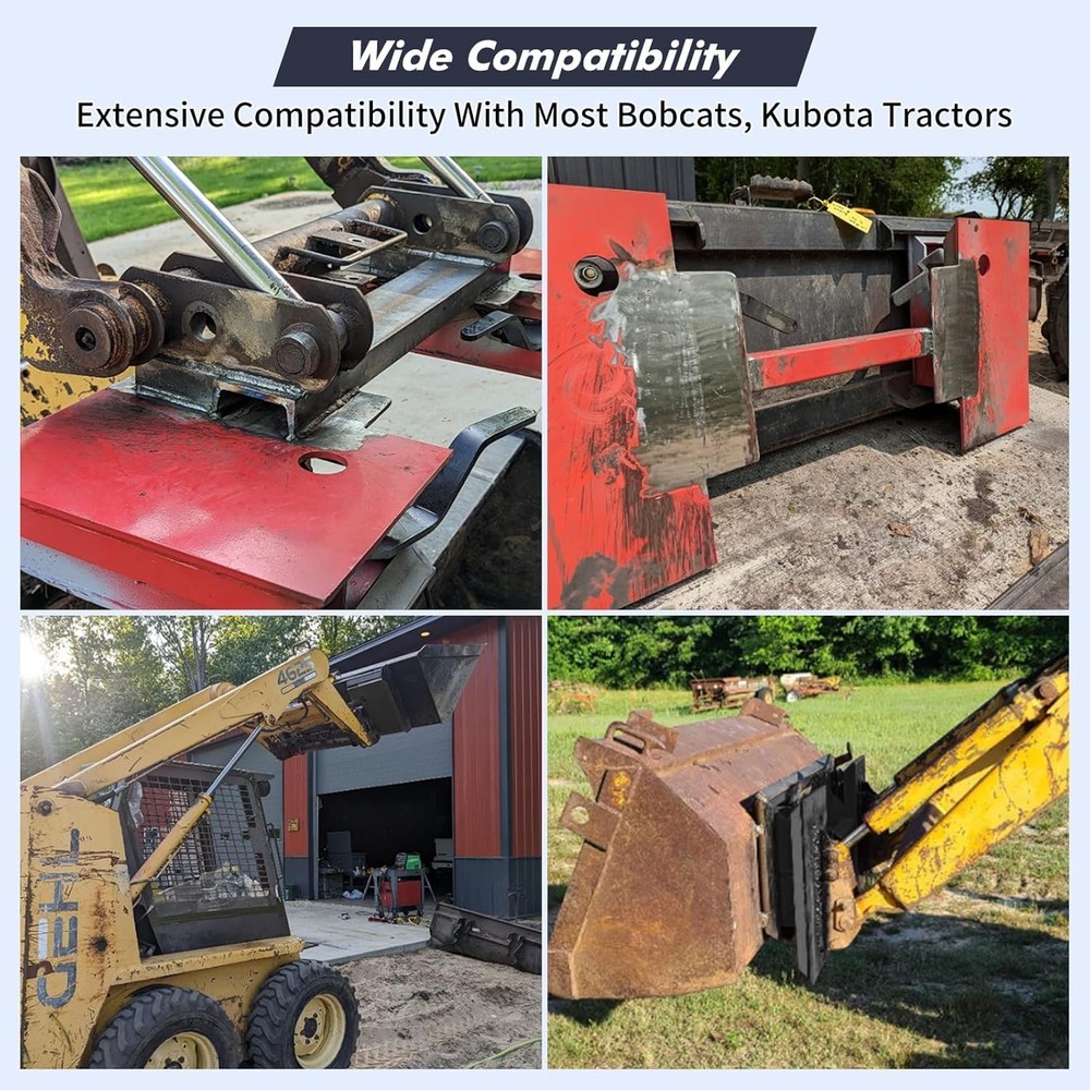 Adjustable Skid Steer Quick Tach Conversion Adapter Plate Attachments 4000 LBS