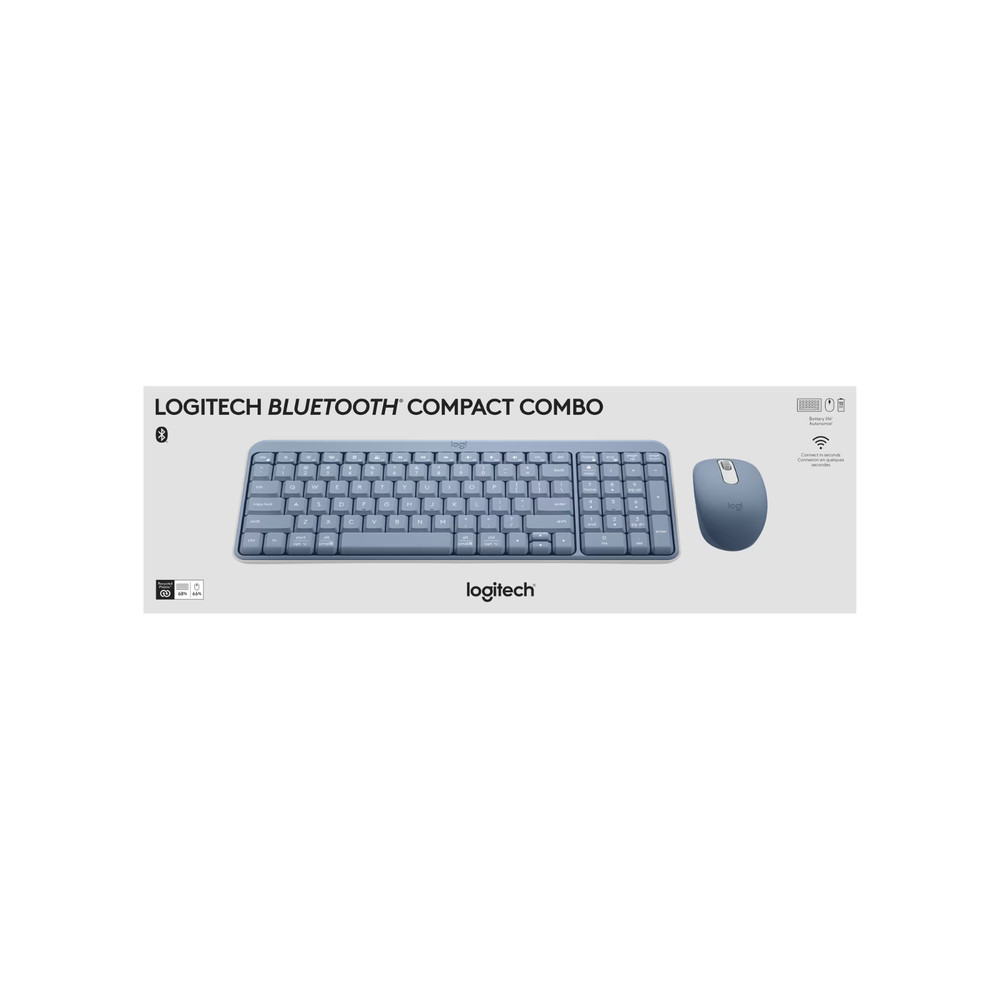 Logitech Compact Bluetooth Keyboard & Mouse Combo - Blue/Gray