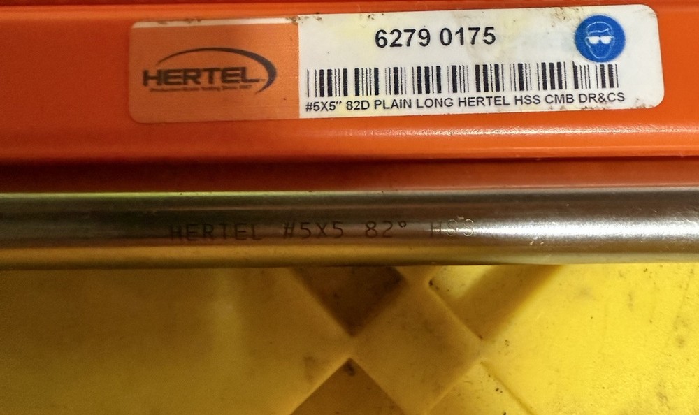 Hertel #5 Plain Cut 82° Incl Angle Solid Carbide Combo Drill & Countersink 7/...