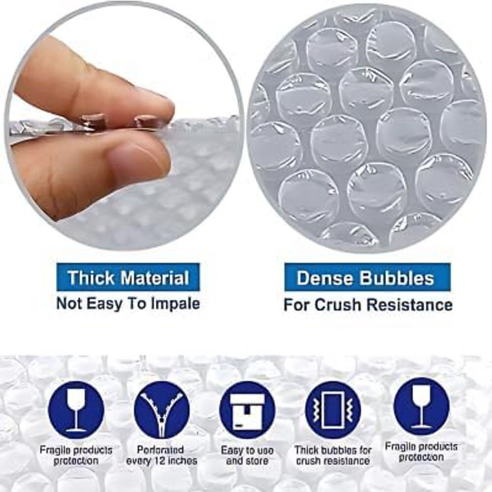 12" Wide 175 feet Bubble Cushioning Wrap Roll Small Bubble Perforated Every 12"