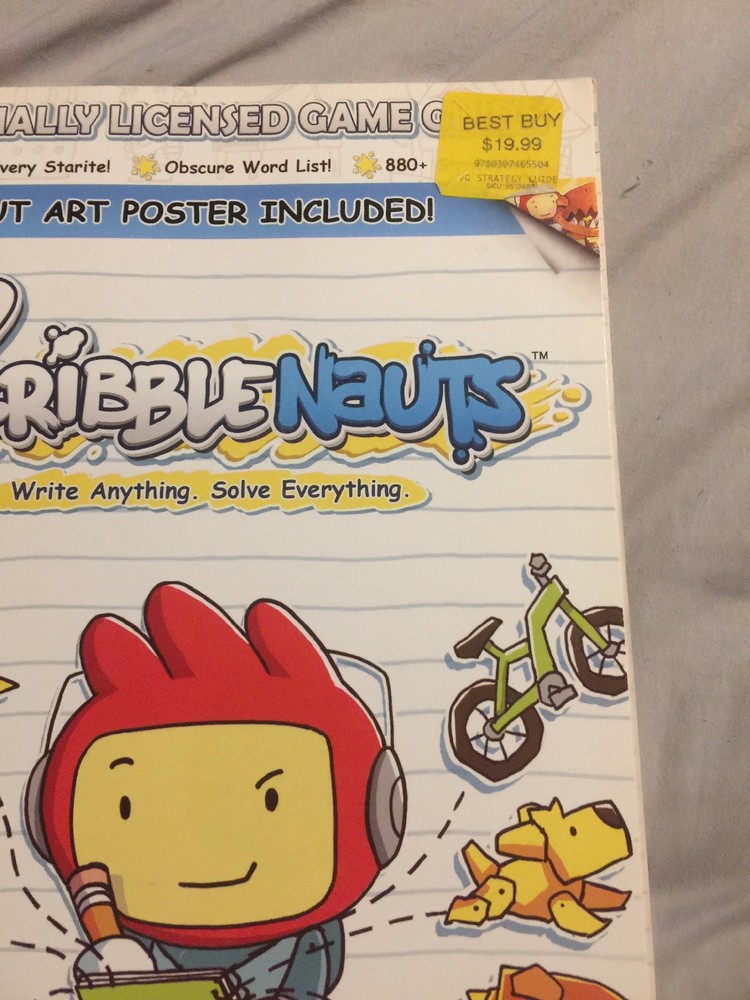 Scribblenauts GameCube Official Guide Strategy Book With Poster! Scribble Nauts