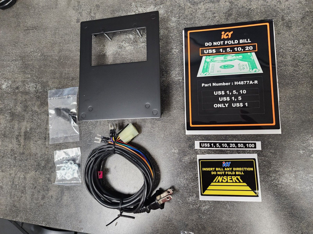 ICT PA7 Bill Acceptor Mounting Face Plate, Hardware, Harness Kit Replacement