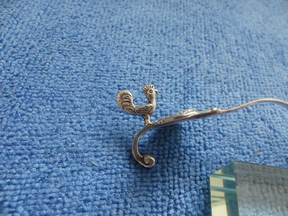 18th Century Dutch Silver Caddy Spoon Crowned Leopard Head