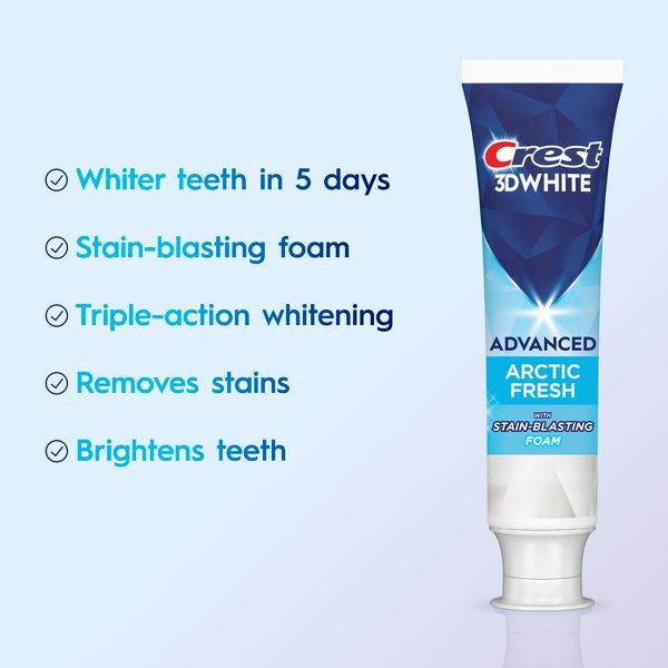 Crest 3D White Advanced Teeth Whitening Toothpaste - Arctic Fresh - 3.3oz