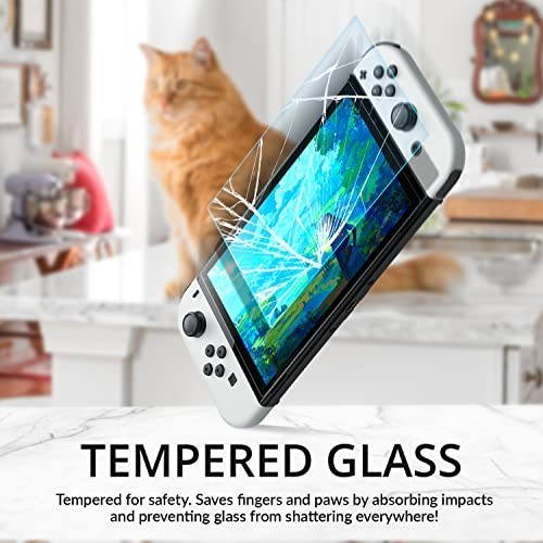 Tempered Glass Screen Protector for Nintendo Switch OLED - 4 Pack, Lifetime Edit