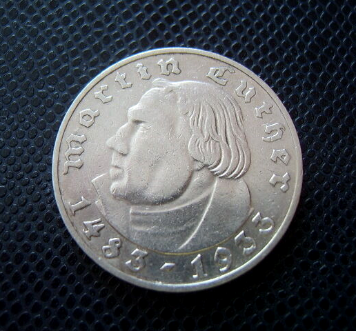 GERMANY / SILVER 2 REICHSMARK / MARTIN LUTHER / 1933 A