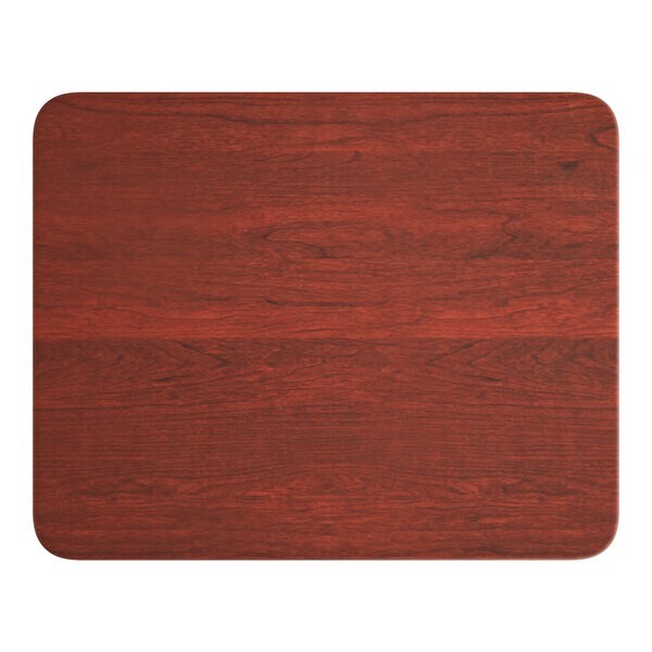 24" x 30" Rectangular Restaurant Table Top with Red Mahogany Laminate Top Finish
