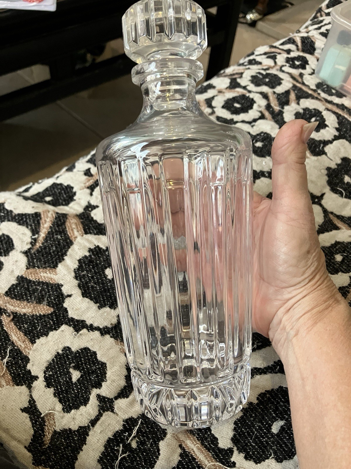 Tiffany & Co Atlas Crystal Decanter W/Stopper Made In Germany Etch Signed