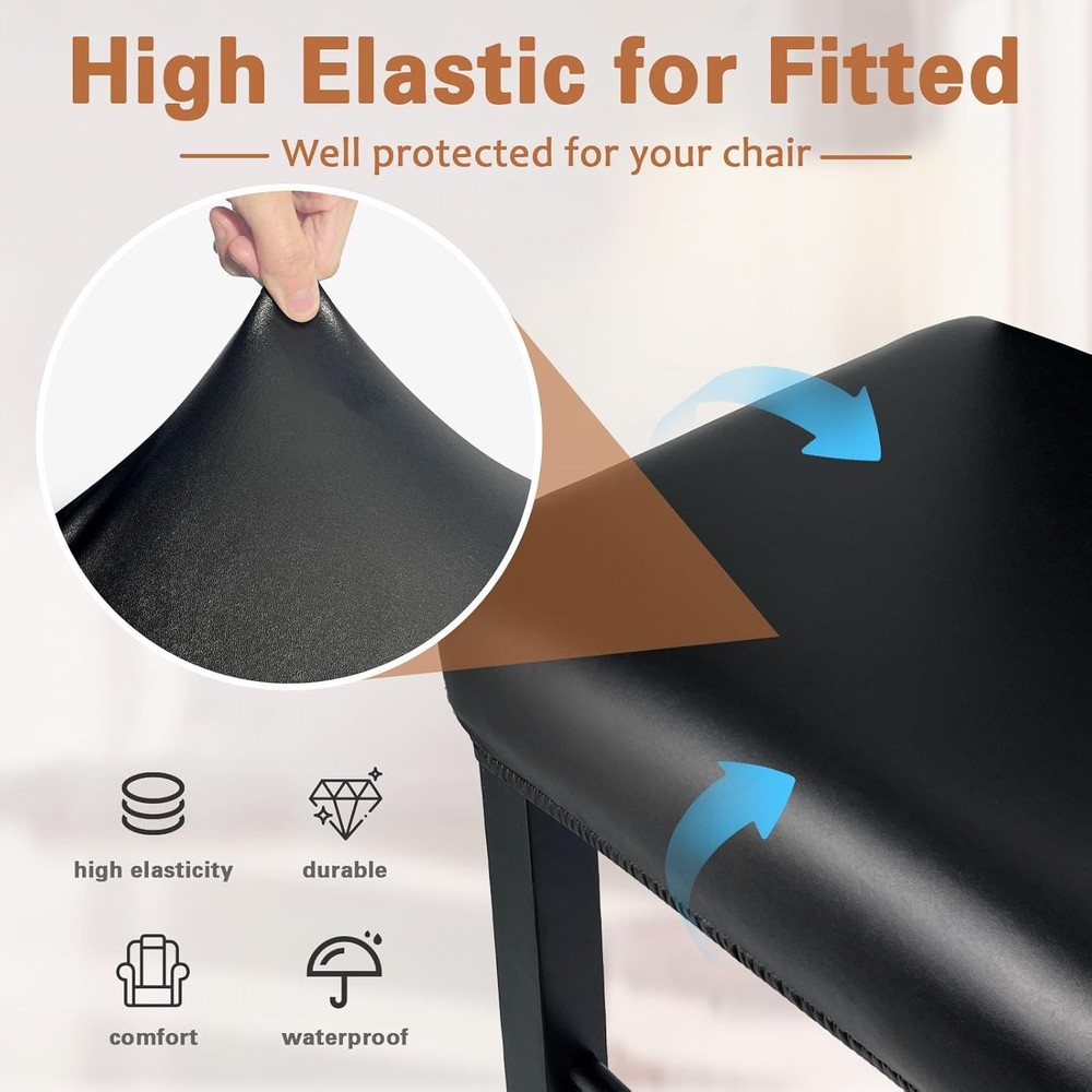 PU Leather Bar Stool Covers Rectangular 100% Waterproof Stool Covers