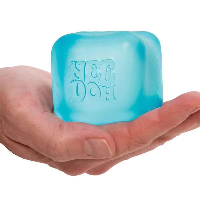 Schylling Needoh Nice Cube Blue Sensory Fidget Cube Toy with Super Solid Squish
