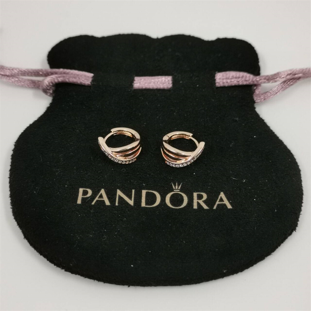 Earrings Pandora Crossover Pavé Hoop