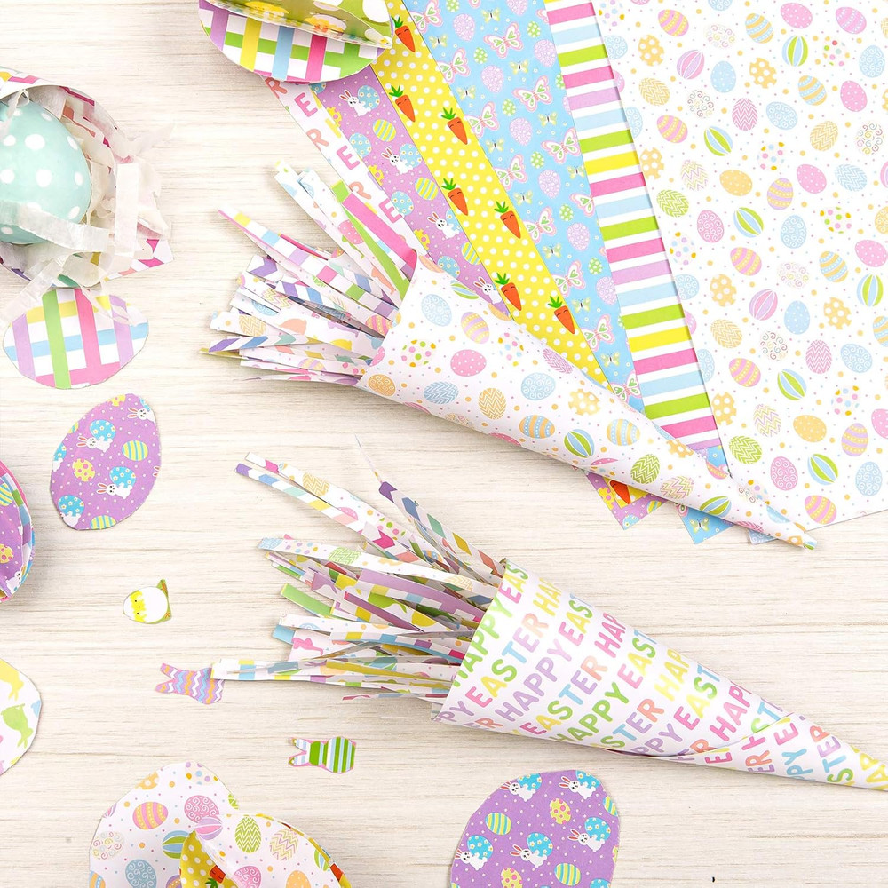 60 Sheet Double-Sided Easter Pattern Paper Set A4 Size 12 Designs Easter Spring
