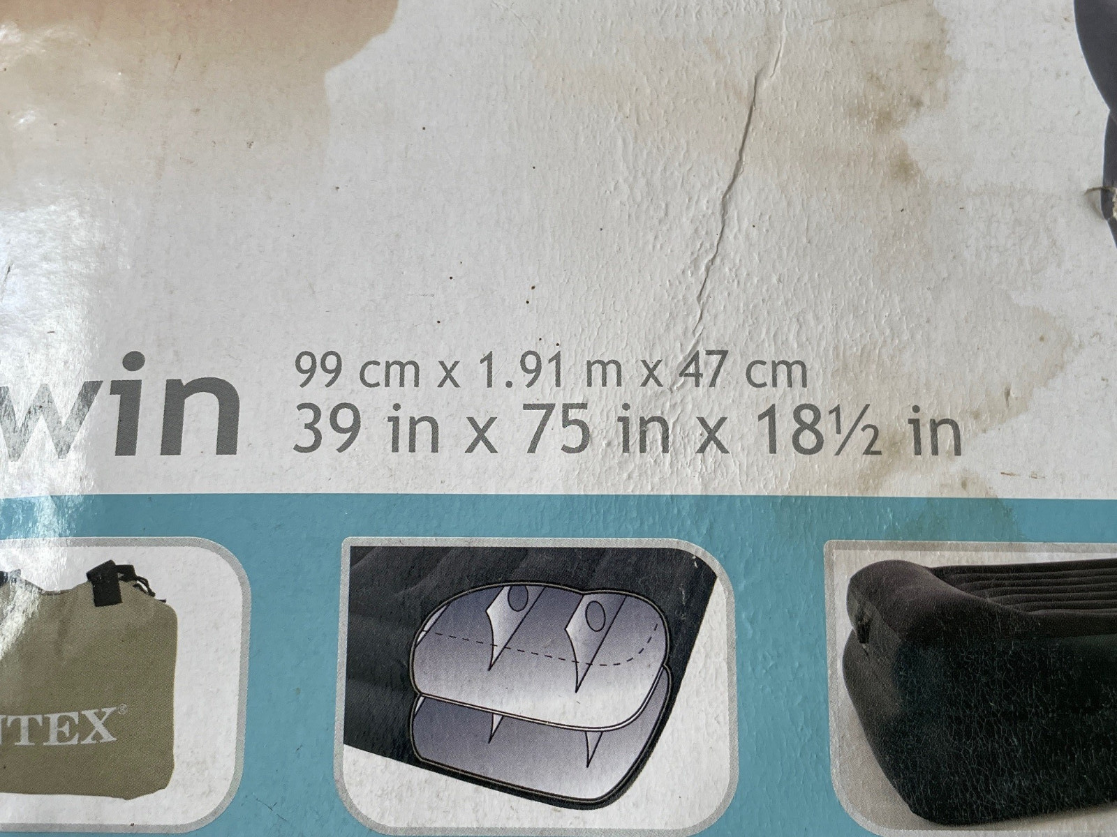 Intex Pillow Rest Raised Airbed with Built-in Pillow and Electric Pump Twin Bed