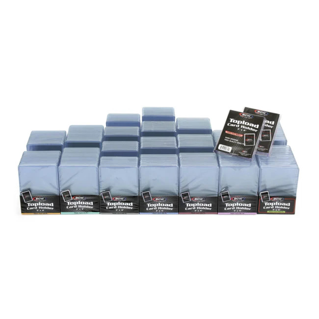 Premium Mixed Thick Card Toploader Case: Assorted Rigid PVC Holders