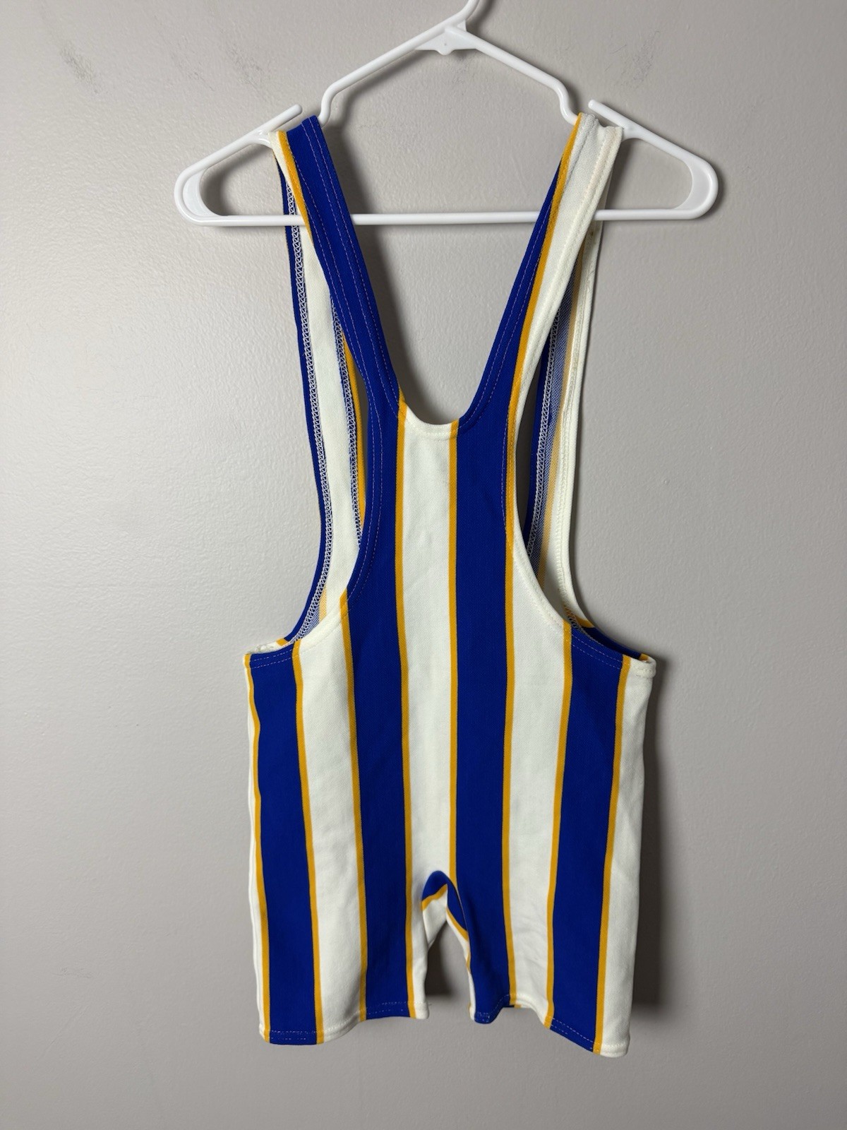 Vintage Sears Roebuck Size 28-38 Blue/White Stripe Wrestling Singlet EUC