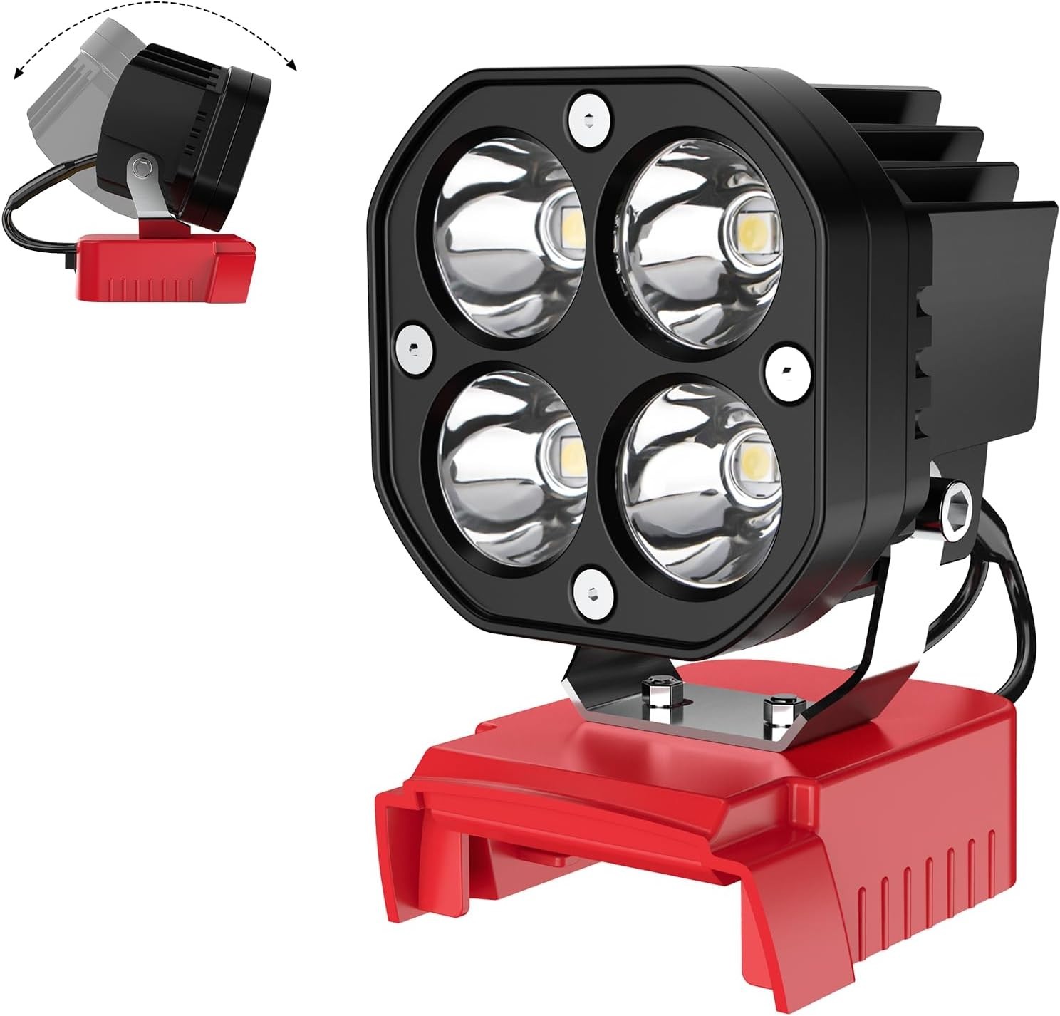 2 Pack 40W LED Work Light Compatible with Milwaukee 18V Battery 6000lm 6500k