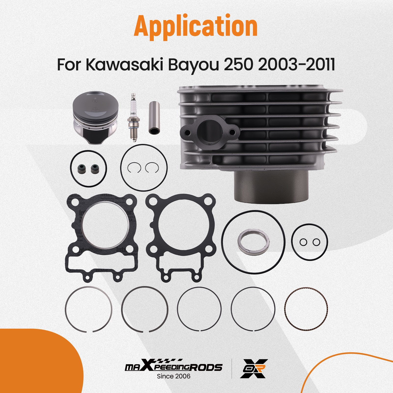 Cylinder Jug w/ New Piston & Top End Kit For Kawasaki Bayou KLF 250 2003-2011