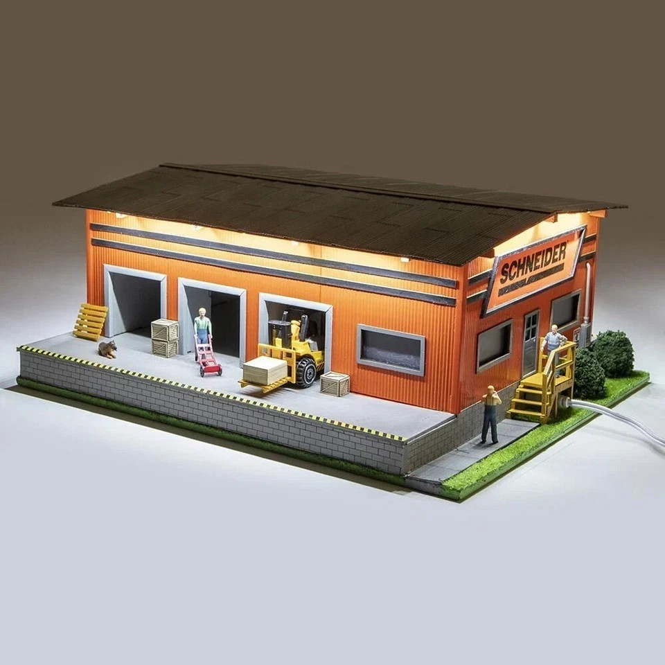 O Scale Schneider Freight Building Lighted O Gauge Train Layout Warehouse