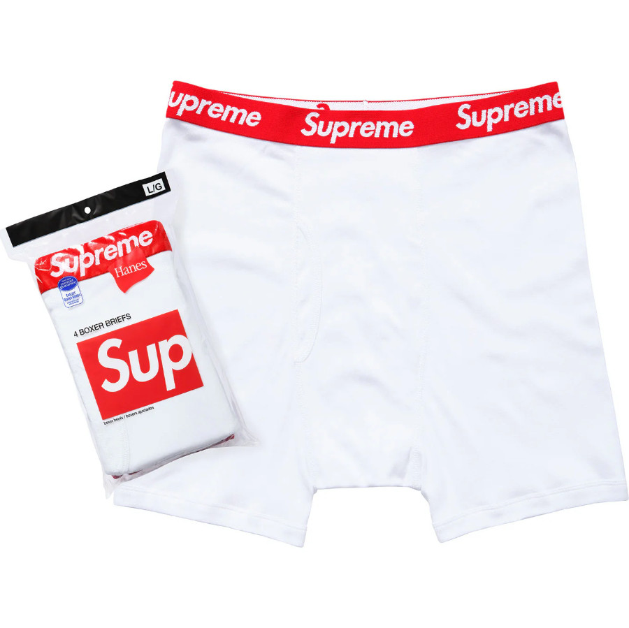 NEW Supreme x Hanes Boxer Briefs (4 pack) - White - Size S-XL - Free Shipping