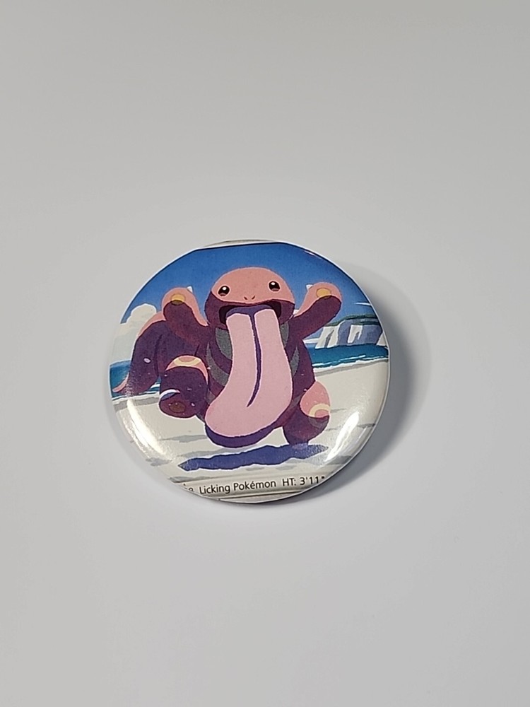 Pokemon Button Pin 1.5" Lickitung